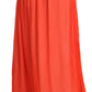 Elegant Orange Pleated Maxi Skirt