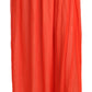 Elegant Orange Pleated Maxi Skirt