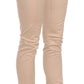 Elegant Cream Low Waist Skinny Trousers