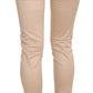 Elegant Cream Low Waist Skinny Trousers