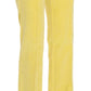 Chic Yellow Corduroy Mid Waist Pants