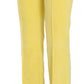 Chic Yellow Corduroy Mid Waist Pants