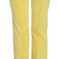 Chic Yellow Corduroy Mid Waist Pants