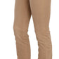 Chic Brown Mid Waist Skinny Trousers