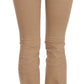 Chic Brown Mid Waist Skinny Trousers