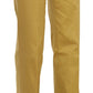 Mustard Mid Waist Tailored Cotton Pants