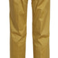 Mustard Mid Waist Tailored Cotton Pants