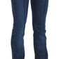 Chic Blue Washed Boot Cut Denim Pants