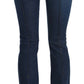 Chic Blue Washed Boot Cut Denim Pants