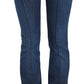 Chic Blue Washed Boot Cut Denim Pants