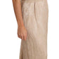 Elegant Beige Sheath Floor-Length Dress