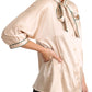 Elegant Beige Silk Blend Blouse Top