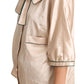 Elegant Beige Silk Blend Blouse Top