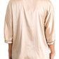 Elegant Beige Silk Blend Blouse Top