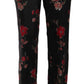 Elegant Floral Print Boot Cut Trousers