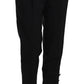 Elegant Pleated Tapered Black Trousers