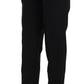 Elegant Pleated Tapered Black Trousers