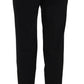 Elegant Pleated Tapered Black Trousers