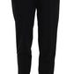 Elegant Pleated Tapered Black Trousers