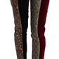 Elegant Multicolor Jacquard Cropped Pants