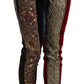 Elegant Multicolor Jacquard Cropped Pants