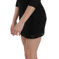 Elegant Black Silk Mini Dress with Sequins