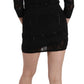 Elegant Black Silk Mini Dress with Sequins