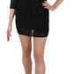 Elegant Black Silk Mini Dress with Sequins