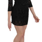 Elegant Black Silk Mini Dress with Sequins