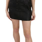 Studded Black Leather Mini Sheath Dress