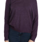 Elegant Purple V-Neck Wool Blouse