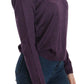 Elegant Purple V-Neck Wool Blouse