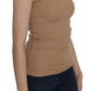 Beige Cotton Spaghetti Strap Tank