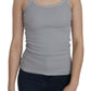 Elegant Sleeveless Light Gray Cotton Blouse