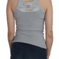 Elegant Sleeveless Light Gray Cotton Blouse