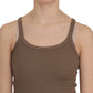 Chic Spaghetti Strap Cotton Top - Earthy Elegance