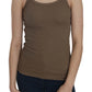 Chic Spaghetti Strap Cotton Top - Earthy Elegance