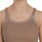 Chic Brown Sleeveless Spaghetti Strap Top