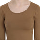 Elegant Brown Fitted Blouse for Sophisticated Evenings