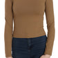 Elegant Brown Fitted Blouse for Sophisticated Evenings