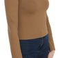 Elegant Brown Fitted Blouse for Sophisticated Evenings