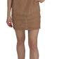 Elegant Brown Shift Mini Dress