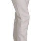 Chic White Skinny Cotton Blend Pants