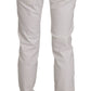 Chic White Skinny Cotton Blend Pants