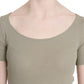 Chic Gray Nylon Tank Top with Designer Flair