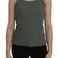 Chic Green Spaghetti Strap Casual Tank Top