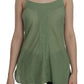 Emerald Silk Spaghetti Strap Tank Top