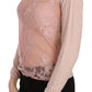 Chic Pink See-Through Cotton Blouse