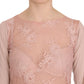 Chic Pink See-Through Cotton Blouse