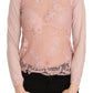 Chic Pink See-Through Cotton Blouse